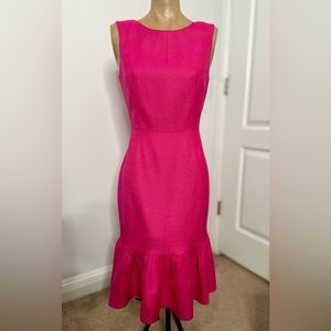 Kate Spade Pink Midi Dress Sleeveless, Fully Lined, Back Gold Zipper, Sz 2